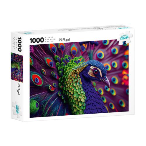 1000 bitarspussel Påfågel