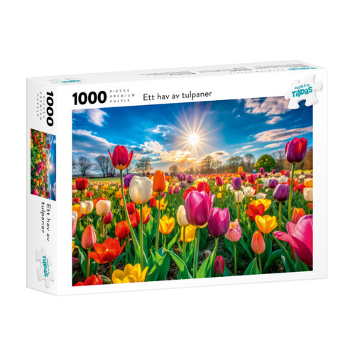 Pussel 1000b. Ett hav av tulpaner